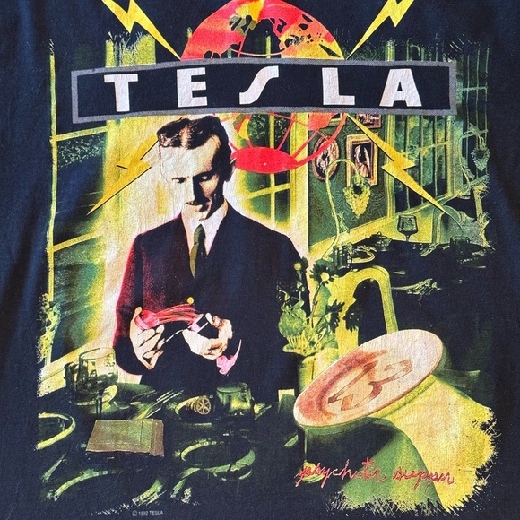 Vintage Tesla Psychotic Supper 1992 Tour T-Shirt - Picture 4 of 10
